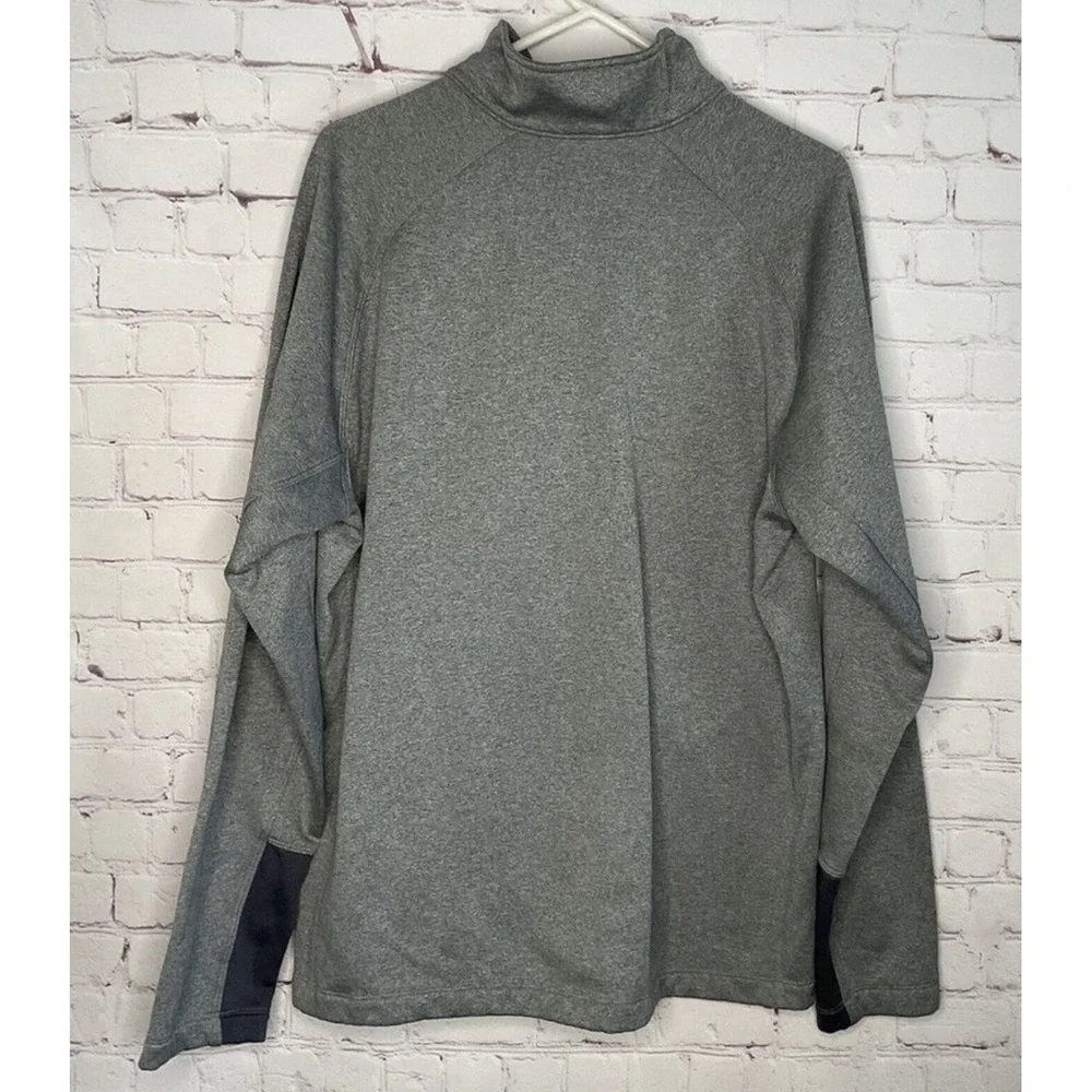 The North Face Men's‎ Gray Fleece Pullover 1/2 Zip Logo Pockets Size M